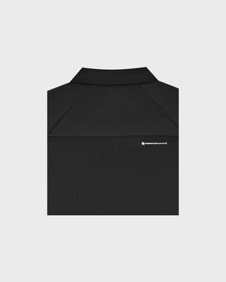 PERFORMANCE ZIP RAGLAN POLO BLACK