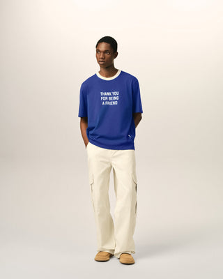 White Baggy-Fit Cargo Cotton Trousers Ivory