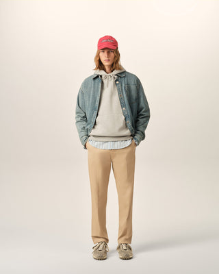 Beige Parisian-Fit Cotton Trousers Mastic Beige