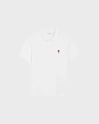 White Cotton Polo With Ami De Coeur - White