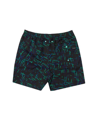 Mens Abstract Swim Trunk - Black Beauty