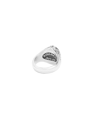 Garnet Oval Stone Ring w/ Wing Detail