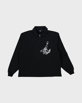 Keys To The Club Quarter Zip Sweater - Jet Black