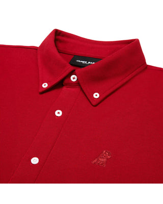 Men's Pique Button Down Shirt - Chilli Pepper A241