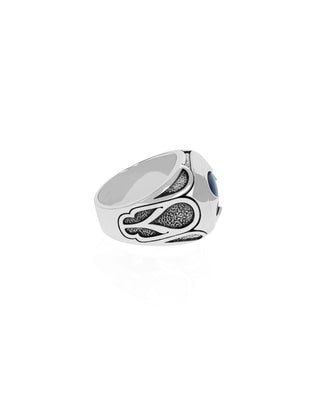 Cutout Lapis Stone Ring W/ Vatican Window Detail