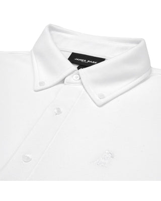 Men's Pique Button Down Shirt - White A168