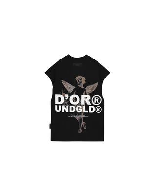 BEYOND CHERUB D’OR SLEEVELESS T SHIRT - BLACK