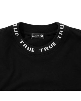 Knit Collar Oversized T-shirt - Black