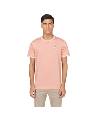 Men's Striped Jersey T-shirt - Coral SV12