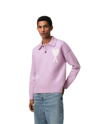 Ami De Coeur Polo - Lilac/Off White