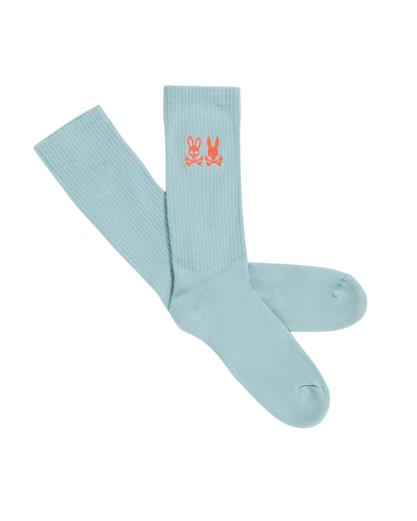 Kingwood Embroidered Sock- Seafoam