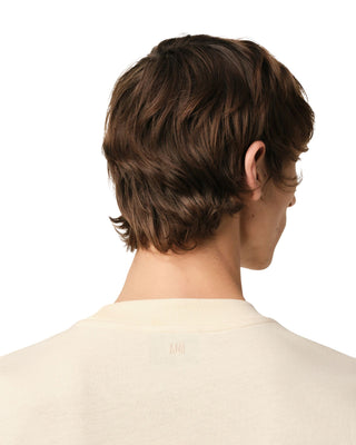 T-shirt With Ami Paris Patch - White Cream