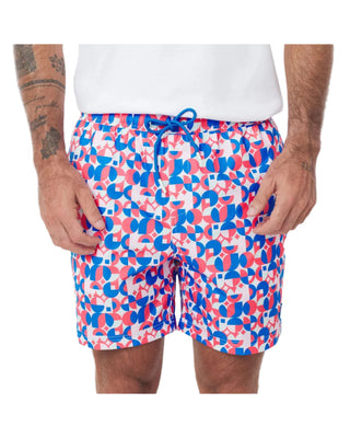Mens Geometric Print Swim Trunk - Multicolor