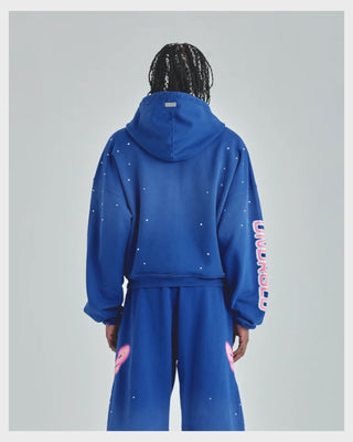 Act 1 Neon Zip Up Boxy Fit Hoodie Electric Blue