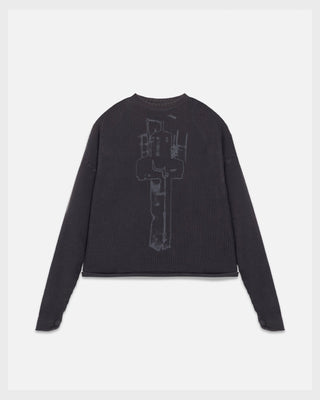 Act 1 Cross Slim Fit Knitted Crewneck Vintage Gray