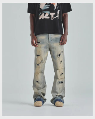 Act 1 UG Star Ripped Flare Jean Light Blue