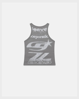 Act 1 Racer Halter Tank Top Gray