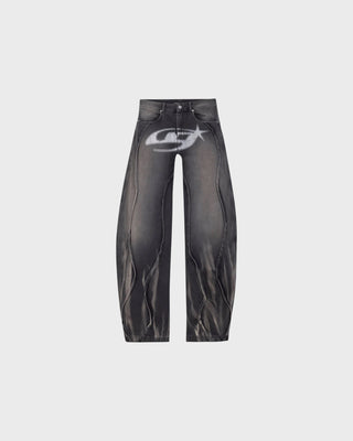 W Act 1 UG Star Barrel Vein Jean - Washed Black