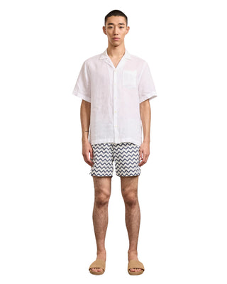 Porto Swim Short Copa Raio Do Dol Print - Charcoal Blue & Ivory