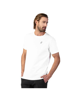 Mens Crew Neck Pique T-shirt - White A11
