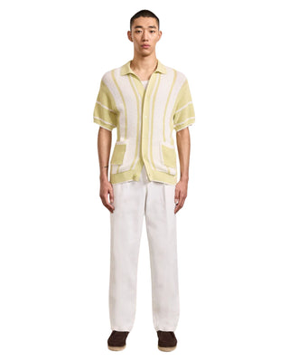 Fabricio Crochet Stripe Cardigan - Pistachio