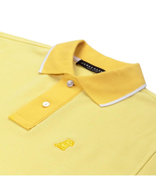 Men's Color Block Collar Polo Shirt - Lemon Meringue A208