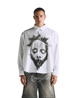 Helios Face L/S Boxy Shirt - Bone