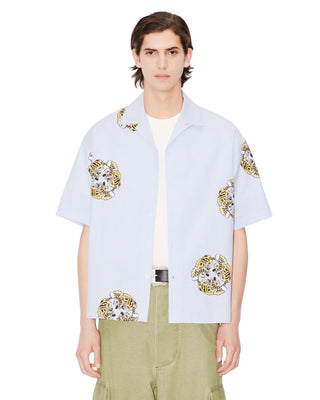 'Kenzo by Verdy' Hawaiian Short Sleeve Shirt in Cotton - Sky Blue