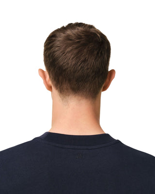 T-shirt With Ami Paris Patch - Navy Blue