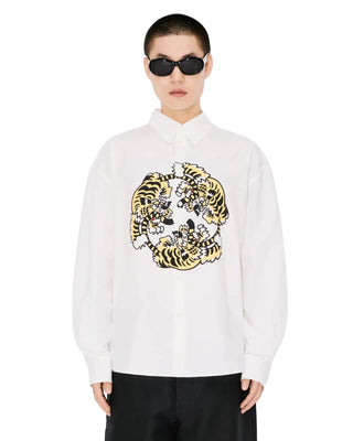'Kenzo Verdy Market' Casual Shirt in Poplin Cotton - White
