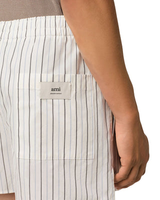 Elasticated  Short Court - Off White/Navy