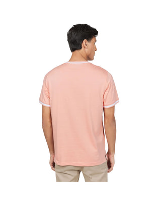 Men's Striped Jersey T-shirt - Coral SV12