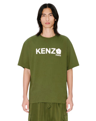 "Boke Flower 2.0' Oversized T-shirt in Cotton - Khaki