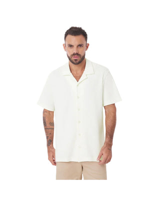 Mens Short Sleeve Waffle Shirt - Sweet Corn A256