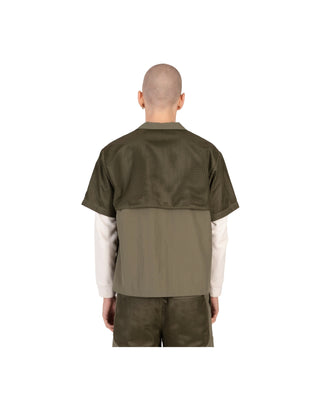 Mesh Layered Shirt - Olive