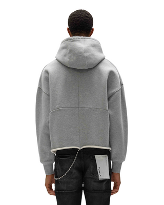 Distressed Cropped Hoodie - Heather