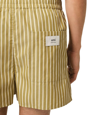 Elasticated  Short Court - Off White/Lichen