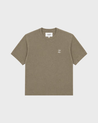 Di Casa Crew Neck T-Shirt Pique - Greige Wood