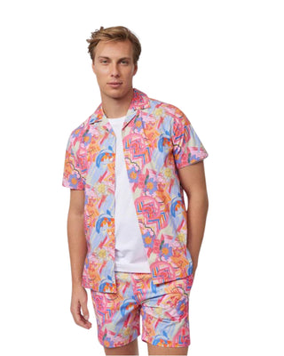 Men's Benton All Over Print Shirt - Fuchsia Purple