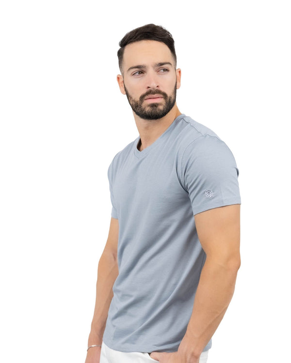 Zafiro Classic V Neck T-shirt - Grey