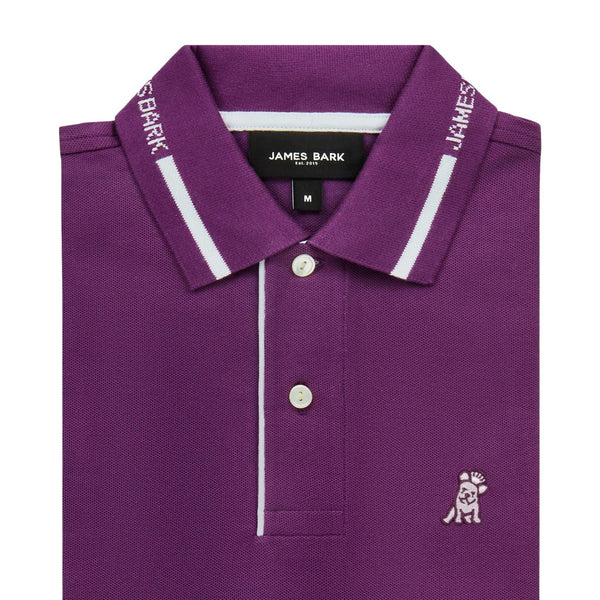 Men's Branded Collar Polo Shirt - Plum A211