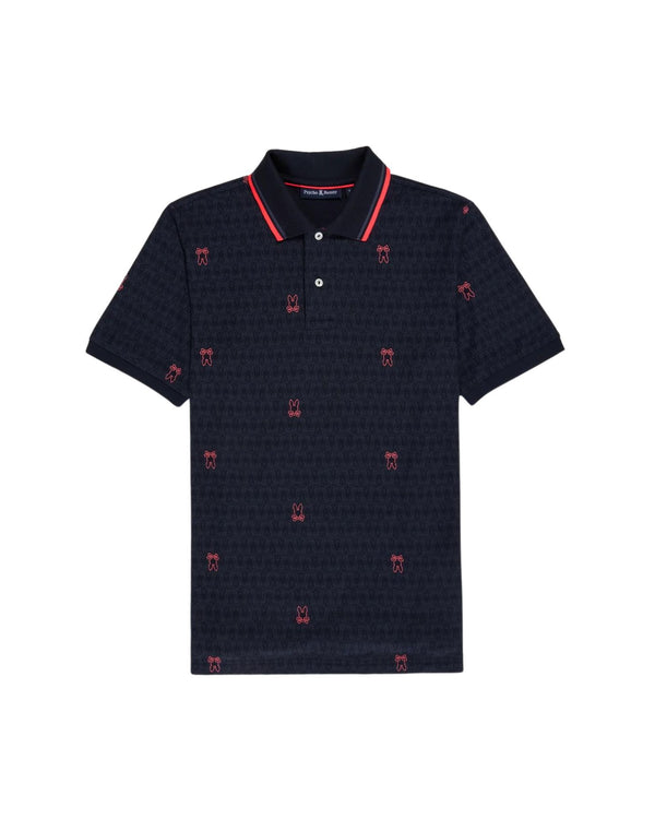 Belmont AOP Pique Polo - Navy