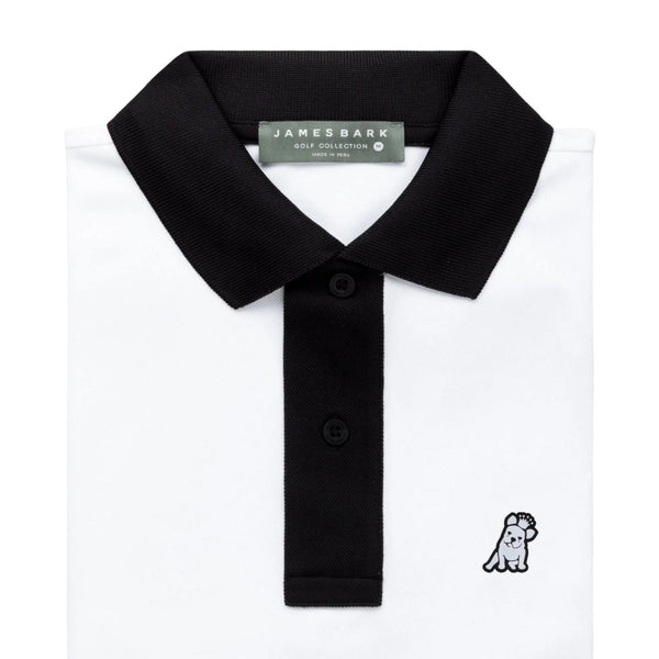Men's Contrast Collar Golf Polo Shirt - White