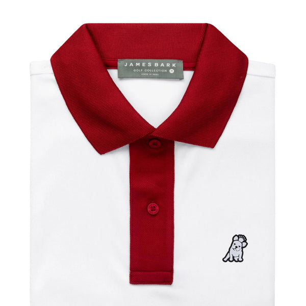 Men's Contrast Collar Golf Polo Shirt - White