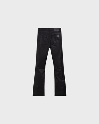 Act 1 Cross Leather Flare Jean - Black