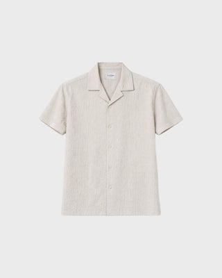 Textured S/S Shirt Beige