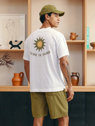 Dinis Clube Praia Printed Tee - Spinach & Lemon