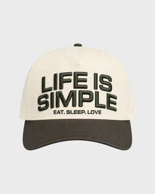 LIFE IS SIMPLE TRUCKER HAT - OLIVE