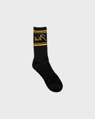 Rhude Script Logo Sock - Black/Yellow