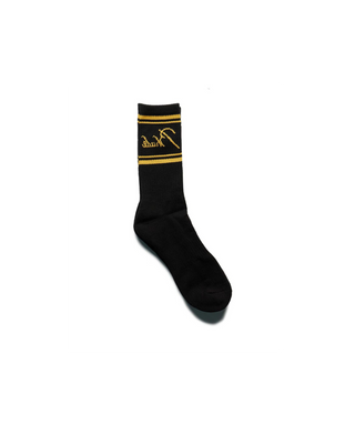 Rhude Script Logo Sock - Black/Yellow